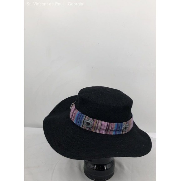 Wyeth Black Western Blanket Band Concho‎ Wide Brim Knit Summer Hat Cowboy OS main image 6
